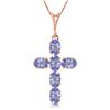 Genuine 1.50 ctw Tanzanite Necklace Jewelry 14KT Rose Gold - REF-44R7P