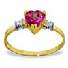 Genuine 0.98 ctw Pink Topaz & Diamond Ring Jewelry 14KT Yellow Gold - REF-31Y2F