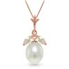 Genuine 4.5 ctw White Topaz Necklace Jewelry 14KT Rose Gold - REF-24F3Z