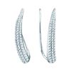 0.32 CTW Diamond Tapered Climber Earrings 10KT White Gold - REF-28Y4X