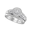 0.38 CTW Diamond Halo Bridal Engagement Ring 10KT White Gold - REF-52H4M