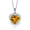 Genuine 3.24 ctw Citrine & Diamond Necklace Jewelry 14KT White Gold - REF-59N3R