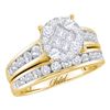 1 CTW Princess Diamond Soleil Bridal Engagement Ring 14KT Yellow Gold - REF-119N9F