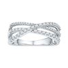 Image 1 : 0.50 CTW Diamond Triple Strand Crossover Ring 10KT White Gold - REF-41F9N