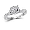 0.33 CTW Diamond Halo Bridal Engagement Anniversary Ring 14k White Gold - REF-52N4F
