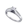 0.50 CTW Princess Diamond Solitaire Bridal Engagement Ring 14k White Gold - REF-71Y9X