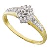 Image 1 : 0.11 CTW Diamond Cluster Ring 10KT Yellow Gold - REF-12F2N