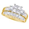 0.50 CTW Princess Diamond Bridal Engagement Ring 10KT Yellow Gold - REF-37F5N