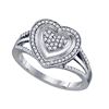 Image 1 : 0.25 CTW Diamond Heart Cluster Ring 10KT White Gold - REF-34H4M