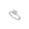 Image 1 : 0.05 CTW Diamond Square Cluster Ring 10KT White Gold - REF-10N5F