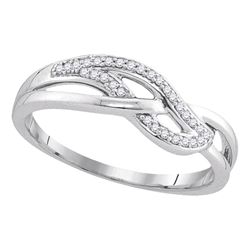 0.09 CTW Diamond Woven Strand Ring 10KT White Gold - REF-13Y4X