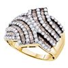 Image 1 : 1.75 CTW Brown Color Diamond Bypass Ring 14KT Yellow Gold - REF-124X4Y