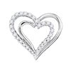 Image 1 : 0.25 CTW Diamond Double Nested Heart Pendant 10KT White Gold - REF-30X2Y