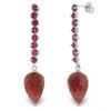 Genuine 29.2 ctw Ruby Earrings Jewelry 14KT White Gold - REF-89A9K