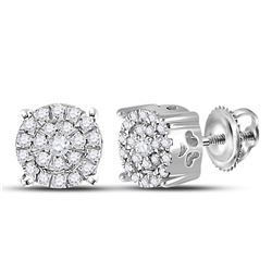 0.18 CTW Diamond Cluster Earrings 10KT White Gold - REF-14N9F