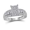 0.53 CTW Diamond Cluster Bridal Engagement Ring 10KT White Gold - REF-41Y9X
