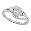 Image 1 : 0.10 CTW Diamond Cluster Ring 10KT White Gold - REF-14N9F