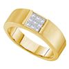 0.50 CTW Princess Diamond Mens Anniversary Ring 14k Yellow Gold - REF-75K2W