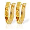 Genuine 0.70 ctw Citrine Earrings Jewelry 14KT Yellow Gold - REF-23A2K