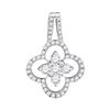 0.50 CTW Diamond Cluster Pendant 10KT White Gold - REF-31X4Y