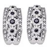 0.75 CTW Black Color Diamond Unique French-clip Cuff Earrings 10KT White Gold - REF-71N9F