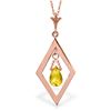 Genuine 0.70 ctw Citrine Necklace Jewelry 14KT Rose Gold - REF-23H9X