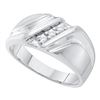 0.10 CTW Mens Diamond Wedding Anniversary Ring 10KT White Gold - REF-22W4K