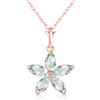 Genuine 1.40 ctw Aquamarine Necklace Jewelry 14KT Rose Gold - REF-30V3W