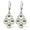 Genuine 2.4 ctw Peridot Earrings Jewelry 14KT White Gold - REF-54X9M