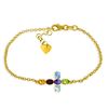 Genuine 1.68 ctw Multi-gemstones Bracelet Jewelry 14KT Yellow Gold - REF-59T8A
