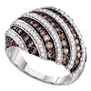1.33 CTW Brown Color Diamond Fashion Ring 10KT White Gold - REF-75M2H