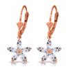 Genuine 2.8 ctw White Topaz Earrings Jewelry 14KT Rose Gold - REF-46N7R