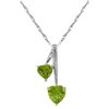 Genuine 1.40 ctw Peridot Necklace Jewelry 14KT White Gold - REF-23M8T