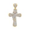 1.17 CTW Mens Diamond Bound Cross Charm Pendant 10KT Yellow Gold - REF-138N2F