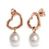Genuine 8 ctw Pearl Earrings Jewelry 14KT Rose Gold - REF-39T4A