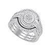 Image 1 : 0.50 CTW Diamond Cluster Bridal Engagement Ring 10KT White Gold - REF-56M2H