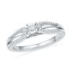 0.16 CTW Diamond Solitaire Bridal Engagement Ring 10KT White Gold - REF-22H4M
