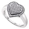 0.25 CTW Diamond Heart Love Cluster Ring 10KT White Gold - REF-28W4K