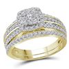 1.05 CTW Diamond Bridal Wedding Engagement Ring 14KT Yellow Gold - REF-104N9F