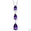 Genuine 1.71 ctw Amethyst Necklace Jewelry 14KT White Gold - REF-27Z5N