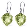 Genuine 26 ctw Green Amethyst Earrings Jewelry 14KT White Gold - REF-42R2P