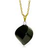 Genuine 15.55 ctw Black Spinel & Diamond Necklace Jewelry 14KT Yellow Gold - REF-25Z4N