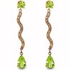 Genuine 4.35 ctw Peridot & Diamond Earrings Jewelry 14KT Rose Gold - REF-62N3R