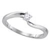 0.11 CTW Diamond Solitaire Bridal Ring 10KT White Gold - REF-14H9M
