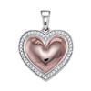 0.20 CTW Diamond Heart Pendant 10KT Two-tone Gold - REF-19X4Y