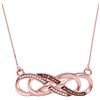 0.12 CTW Cognac-brown Color Diamond Infinity Pendant 10KT Rose Gold - REF-20K9W