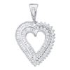 0.84 CTW Diamond Heart Love Pendant 14KT White Gold - REF-52W4K