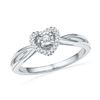 0.13 CTW Diamond Heart Love Solitaire Ring 10KT White Gold - REF-19Y4X