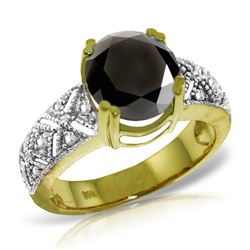 Genuine 3.7 ctw Black & White Diamond Ring Jewelry 14KT Yellow Gold - REF-219N2R