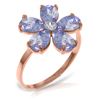 Genuine 2.22 ctw Tanzanite & Diamond Ring Jewelry 14KT Rose Gold - REF-52R3P